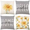 wyooxoo Spring Pillow Covers 16x16 Set of 4 Decorative Grey Throw Pillow Covers Floral Farmhouse Cushion Cases for Sofa Couch Living Room Outdoor Home Decor view 1