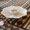White Marble urli/Bowl/Plate with Lotus Tea Light Holder with 10 Wax Tea Light Holder for Home Decor/Valentine Day Dinner view 2
