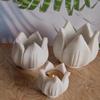 White Marble urli/Bowl/Plate with Lotus Tea Light Holder with 10 Wax Tea Light Holder for Home Decor/Valentine Day Dinner view 3