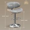 Aowos Bar Stools, Adjustable Swivel Leather Bar Stools for Kitchen Island, Mid Century Modern Counter Height Bar Chairs Barstools with Back & Footrest (Grey 1PCS) view 3