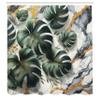 Ambesonne Monstera Shower Curtain, Marble Background and Leaves Print a Whispers' Call Nature Flora and Stone, Cloth Fabric Bathroom Decor Set with Hooks, 69" W x 84" L, Dark Green Dimgray view 4