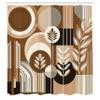 Ambesonne Monstera Shower Curtain, Boho Abstract Mid Century Style Imagination Adventure Coffee and Earth, Cloth Fabric Bathroom Decor Set with Hooks, 69" W x 84" L, Dark Cocoa Pale Brown view 4