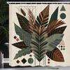 Ambesonne Monstera Shower Curtain, Boho Abstract Tropical Leaves in Coffee and Neutral Tones Modern, Cloth Fabric Bathroom Decor Set with Hooks, 69" W x 75" L, Evergreen Sage Green Fawn view 1