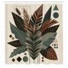 Ambesonne Monstera Shower Curtain, Boho Abstract Tropical Leaves in Coffee and Neutral Tones Modern, Cloth Fabric Bathroom Decor Set with Hooks, 69" W x 75" L, Evergreen Sage Green Fawn view 4