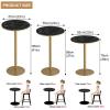 Black Marble Bars Tables Counter Height 75cm/95cm/105cm - Cocktail Table Bar Furniture for Home Kitchen Breakfast Dining,Pub,Coffee Shop,Apartment (Size : Height 105cm) view 3