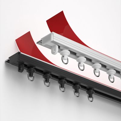 ACHZYFT Self Adhesive Ceiling Track for Curtains, No Drilling Curtain Track, Room Divider Curtain Rails, Easy to Install, Curtain Rod for Window, Bedroom, Shower, Closet and RV(Size:1.3M,Color:White)