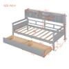 XD Designs Twin Size Daybed, Wood Daybed Frame with Bedside Storage Shelf and 2 Drawers, No Box Spring Needed (Grey-at) view 2