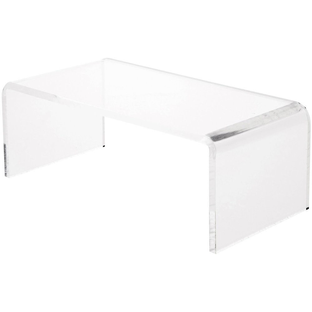 Plymor Clear Acrylic Rectangular Display Riser, 3" H x 8" W x 4" D (1/4" Thick), Pack of 12