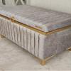 Single Velvet Coating Elegant Dowry Chest,Bridal Material Box,Engagement and Wedding Gifts, Keepsake Boxes (Grey) view 3