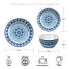 Abode Homewares Blue Fontana 12-Piece Melamine Dinnerware Set, 4 Dinner Plates, 4 Salad Plates, 4 Bowls, Dishwasher Safe, Durable view 3