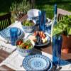 Abode Homewares Blue Fontana 12-Piece Melamine Dinnerware Set, 4 Dinner Plates, 4 Salad Plates, 4 Bowls, Dishwasher Safe, Durable view 4