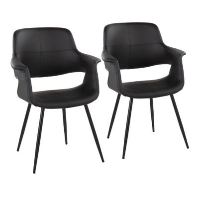 LumiSource Vintage Flair Chair, Upholstered Dining Chairs, Kitchen Chairs for Dining Table, Dining Chairs Set of 2