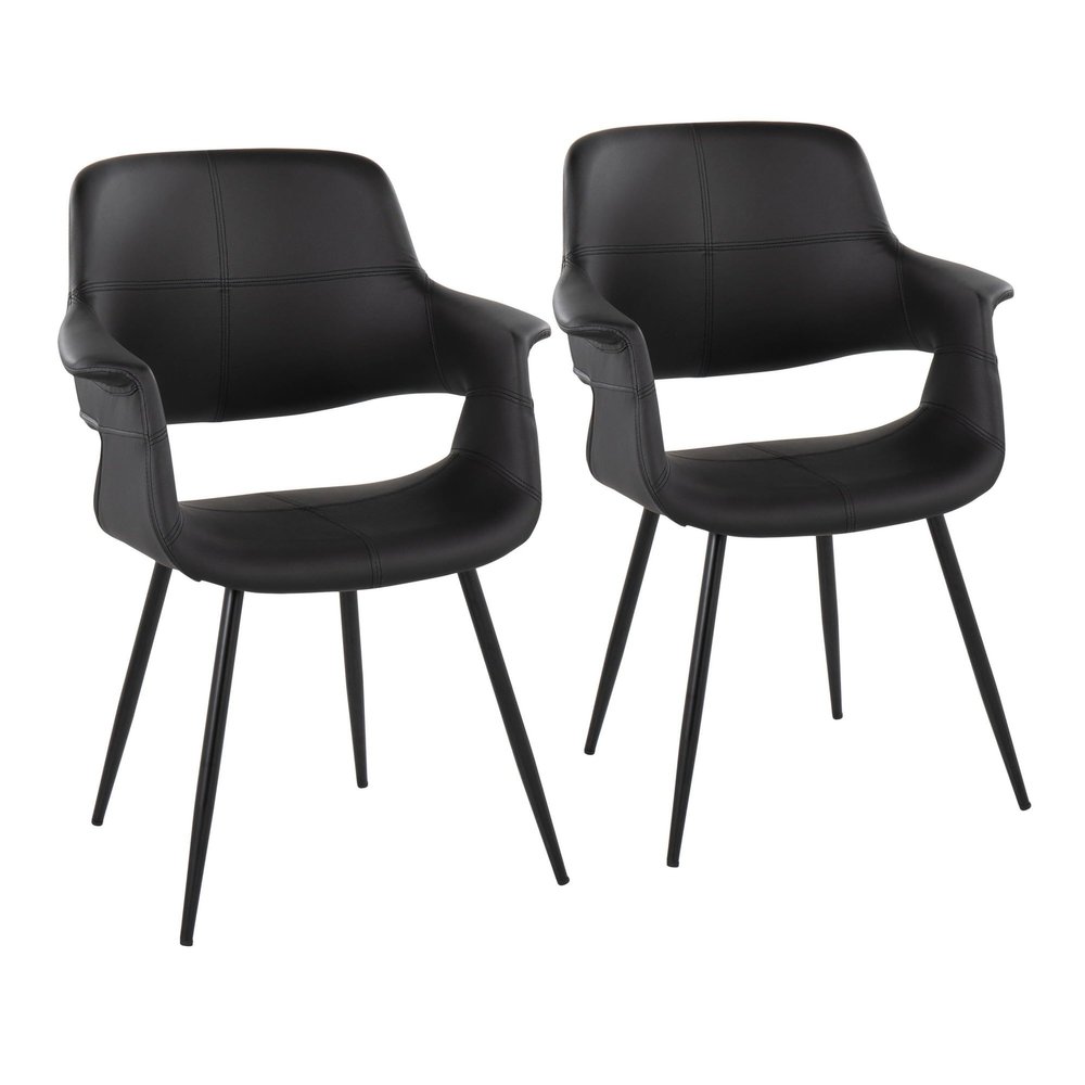 LumiSource Vintage Flair Chair, Upholstered Dining Chairs, Kitchen Chairs for Dining Table, Dining Chairs Set of 2