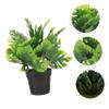 Cabilock Mini Faux Monstera Plant Pot Artificial Potted Bonsai for Home Office Decor Compact Greenery Ornament for Stylish Room Decoration view 3