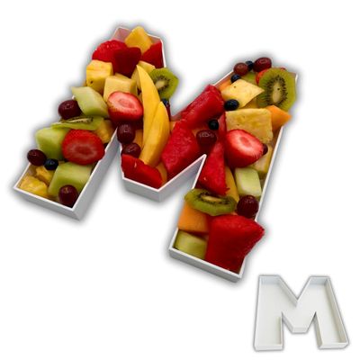 Hard Plastic Reusable Fillable Letters Numbers Serving Trays for Party Decoration (M, White)