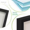 FrameWorks 16" x 20" Black Driftwood Wooden Shadow Box Frame  Soft Felt Back, Tempered Glass, and Included Elegant White Ball Push Pins view 3