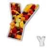 Hard Plastic Reusable Fillable Letters Numbers Serving Trays for Party Decoration (Y, White) view 1