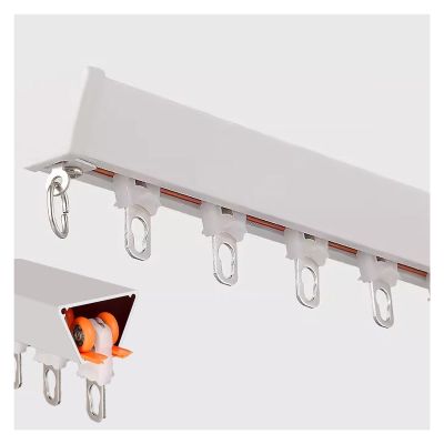 3ft 4ft 7ft 8ft 9ft 10ft 12ft 13ft 16ft 20ft 25ft Custom Curtain Track Seamless, Camper/RVs/Shower Room Separation Curtain Rail Set, Ceiling V Shape Aluminum Straight Rail (Color : White, Size : 4.5