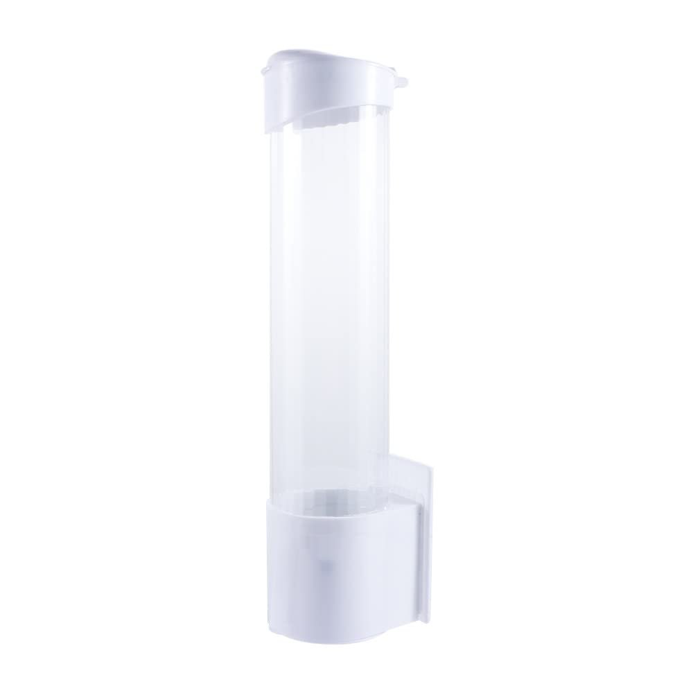 SaditY Cup Dispenser Cup Holders Fits 5oz - 7oz Cone or Flat Bottom Cups,Disposable Paper Cups Dispenser,Paste or Screw Plate Wall Mount(White)