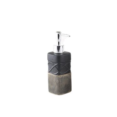 GLigeT Hand Soap Dispenser Ceramic Soap Dispenser for Lotion Bathroom Kitchen Dishwashing Soap Frosted Soap Pump Empty Bottle with Pump (White Brown Black) Soap Dispensor (Color : Black)