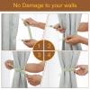uxcell 2Pcs Curtain Tiebacks, 58cm/23 Braided Drapery Holdback Holder Decorative Rope Tie Back with 2 Metal Hooks, Taupe/Silver view 4