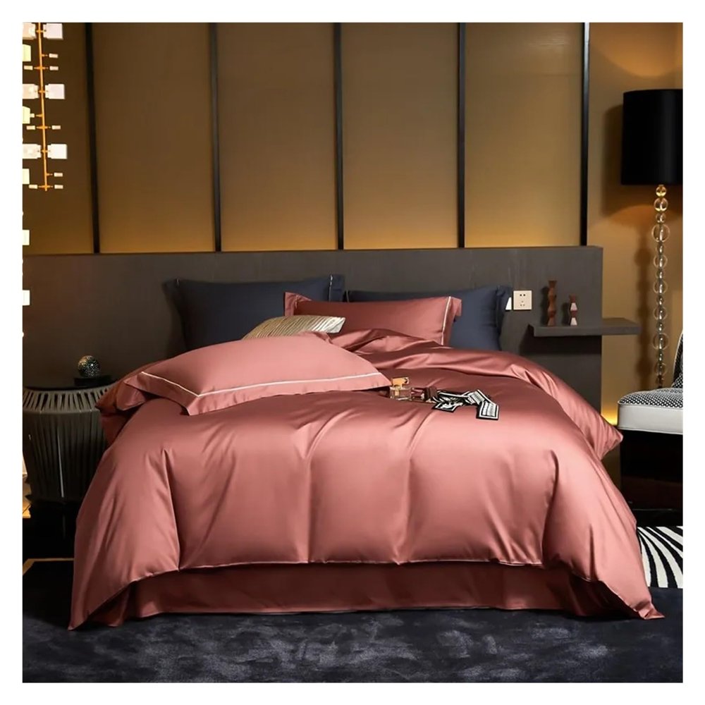 ADovz Solid Color Double Queen Duvet Cover Set Luxury 1000TC Egyptian Cotton Soft Silky Bedding Pillowcases Comforter Cover,Bed Sheets