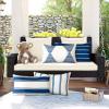 OTOSTAR Outdoor Decorative Pillow Covers Waterproof Garden Throw Pillow Covers 12x20 Inch Cushion Case Geometry Pillowcases Pillows Shell for Patio Furniture Couch Tent Balcony Pack of 4 (Navy Blue) view 3