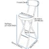 2Pcs Adults Folding Bar Stools, Round Stools with Backrest, Tall Chair for Camping/Office/Living Room/Bathroom/Garden (Color : Black, Size : Seat Height 70cm (27.5inch)) view 2
