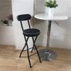 2Pcs Adults Folding Bar Stools, Round Stools with Backrest, Tall Chair for Camping/Office/Living Room/Bathroom/Garden (Color : Black, Size : Seat Height 70cm (27.5inch)) view 3