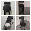 2Pcs Adults Folding Bar Stools, Round Stools with Backrest, Tall Chair for Camping/Office/Living Room/Bathroom/Garden (Color : Black, Size : Seat Height 70cm (27.5inch)) view 4