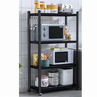 HONGKEFIT Kitchen Storage Shelves, Adjustable Metal Shelves for Storage Pantry Shelves with Rolling Wheels, Storage Rack Shelving Unit Organizer for Bedroom Laundry Closet (Size : 60x40x120cm)