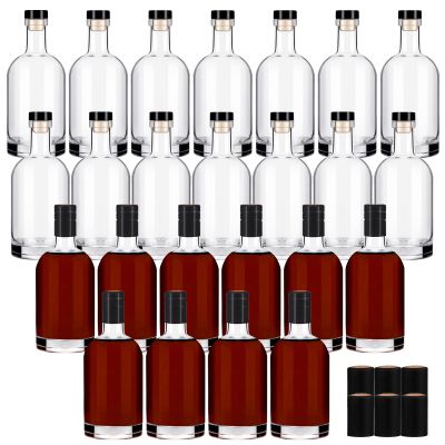 Liengoron Wine Bottle 24PCS 100 ML Glass Bottles with Lids 3 oz Clear Glass Bottles with Cork Empty Wine Bottle with Stopper for Beverages Drinks Beer Water Soda