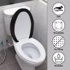 Babrukda Easter Rabbit Print Toilet Lid Cover Pad with Elastic Edge for Adjustment, Bathroom Toilet Accessories Washable Oblong Toilet Seat Cushion Non-slip view 3