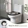 Babrukda Easter Rabbit Print Toilet Lid Cover Pad with Elastic Edge for Adjustment, Bathroom Toilet Accessories Washable Oblong Toilet Seat Cushion Non-slip view 4