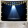 CORFOTO 70x47 Inch UFO Tapestry Flying Saucer Isolated from Beam Wall Hanging for Science Fiction Planet Alien Spacecraft Alien Invasion City Kids Party Decor Living Room Bedroom Dorm Decor view 2