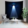 CORFOTO 117x78 Inch UFO Tapestry Flying Saucer Isolated from Beam Wall Hanging for Science Fiction Planet Alien Spacecraft Alien Invasion City Kids Party Decor Living Room Bedroom Dorm Decor view 4