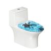Babrukda Blue Sea Turtle Print Toilet Seat Cushion with Elastic Edge Stay in Place for Bathroom Standard Oblong and Elongated Toilet Lid, Decorative Accessories view 1