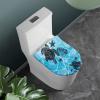 Babrukda Blue Sea Turtle Print Toilet Seat Cushion with Elastic Edge Stay in Place for Bathroom Standard Oblong and Elongated Toilet Lid, Decorative Accessories view 2