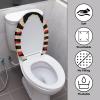 Babrukda Valentines Day Kitten Print Toilet Cushion Lid Cover with Elastic Edge Washable Standard Round Oblong Toilet Seat Pad Cover, Non-slip Bathroom Accessories view 3