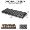 DecoWoodo 7 Rows Challenge Coin Display Stand Solid Wood Military Coin Holder Case Army Coin Rack Holds 49 Coins, Black Finish view 2