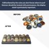 DecoWoodo 7 Rows Challenge Coin Display Stand Solid Wood Military Coin Holder Case Army Coin Rack Holds 49 Coins, Black Finish view 4