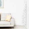 ZEYUAN Slim Artificial Half Christmas Tree with Stand Christmas Artificial Tree Christmas Tree Stand White 7 ft view 1