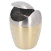 MEUMITY Desktop Small Trash Can Desktop Small Trash Can Multipurpose 304 Stainless Steel Mini Trash Can with Lid for Tabletop Countertop Use Golden view 1