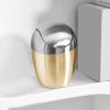 MEUMITY Desktop Small Trash Can Desktop Small Trash Can Multipurpose 304 Stainless Steel Mini Trash Can with Lid for Tabletop Countertop Use Golden view 3