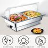 Food Warmer Buffet Server, Stainless Steel Commercial 9L 13L Electric Chafing Dishes with Cover, Hot Plates for Keeping Food Warm for Weddings Parties Buffets, Adjustable Temperature view 2
