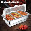Food Warmer Buffet Server, Stainless Steel Commercial 9L 13L Electric Chafing Dishes with Cover, Hot Plates for Keeping Food Warm for Weddings Parties Buffets, Adjustable Temperature view 4
