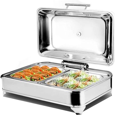 Chafing Dish Buffet Set Chafing Dishes, Catering Food Warmer, Electric Square Buffet Servers and Warmers with Visible Lids, for Parties, Buffet, 6L- Adjustable Temperature