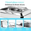 Chafing Dish Buffet Set Chafing Dishes, Catering Food Warmer, Electric Square Buffet Servers and Warmers with Visible Lids, for Parties, Buffet, 6L- Adjustable Temperature view 2