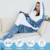 Ambitelligence Shark Blanket Hoodie Onesie for Adults and Kids, Cozy Flannel Shark Costume Shark Sleeping Bag view 3