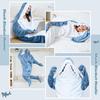 Ambitelligence Shark Blanket Hoodie Onesie for Adults and Kids, Cozy Flannel Shark Costume Shark Sleeping Bag view 4